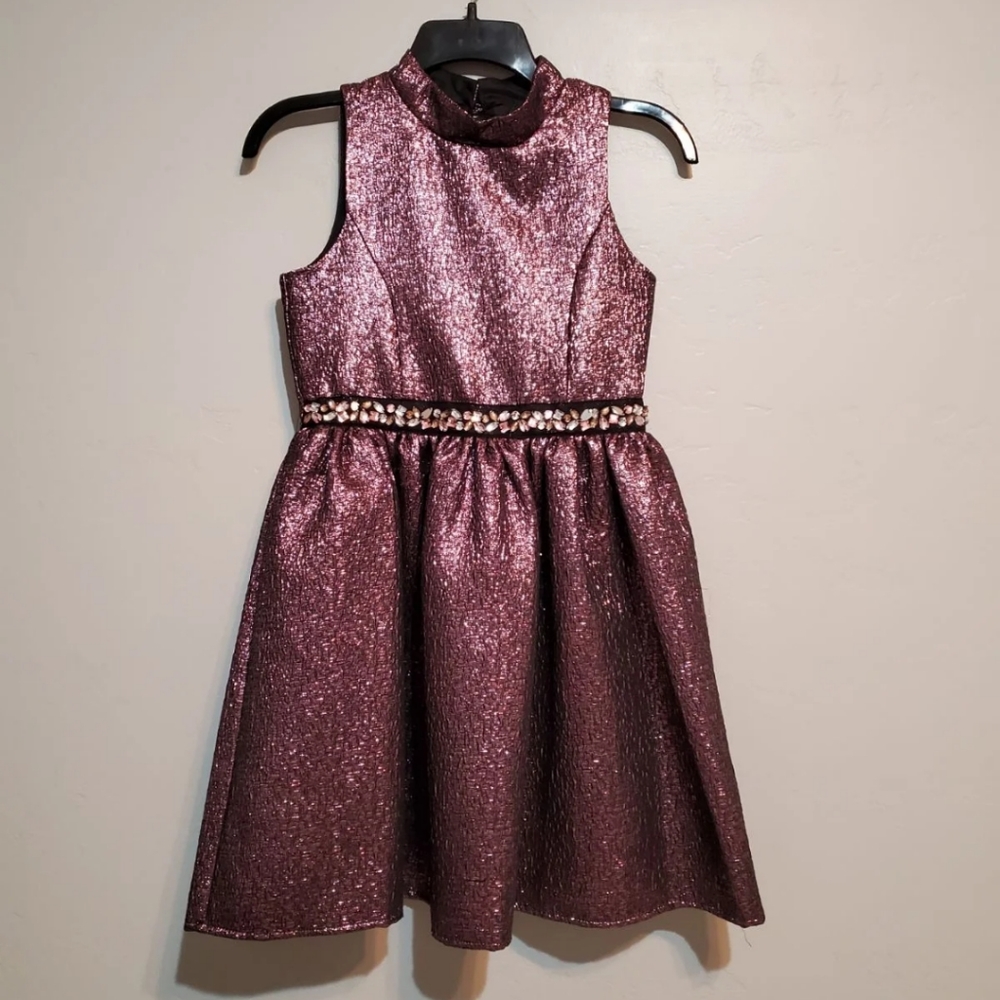 Purple girls shimmer dress special occasion